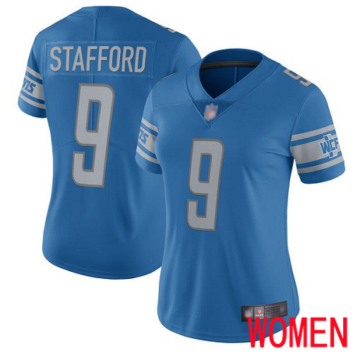 Detroit Lions Limited Blue Women Matthew Stafford Home Jersey NFL Football 9 Vapor Untouchable